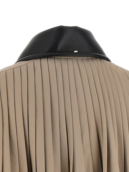Overcoat by Sportmax for women in cotton polyester viscose beige & horn presents a luxurious silhouette, showcasing a luxurious and sophisticated water-resistant & pockets for a premium, luxurious look.