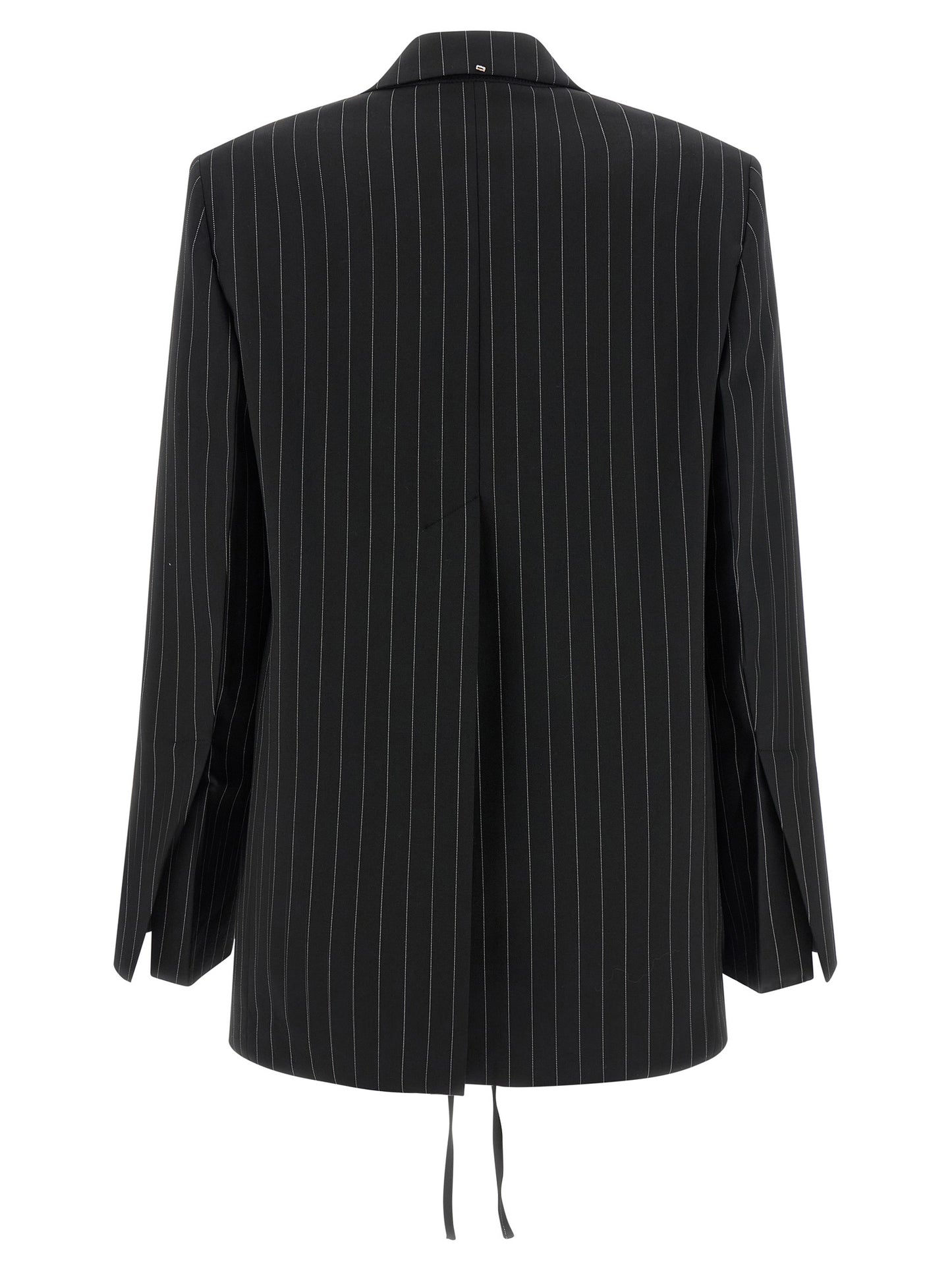 Sportmax Women's Polyester & Wool Blazer - Black Patterned Pinstripe