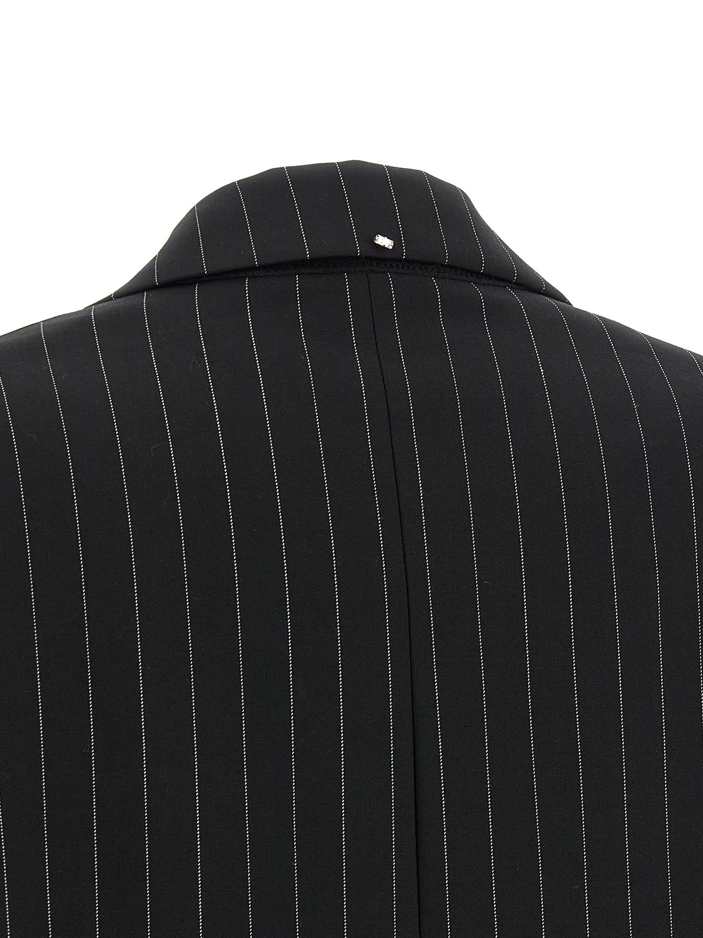 Sportmax Women's Polyester & Wool Blazer - Black Patterned Pinstripe