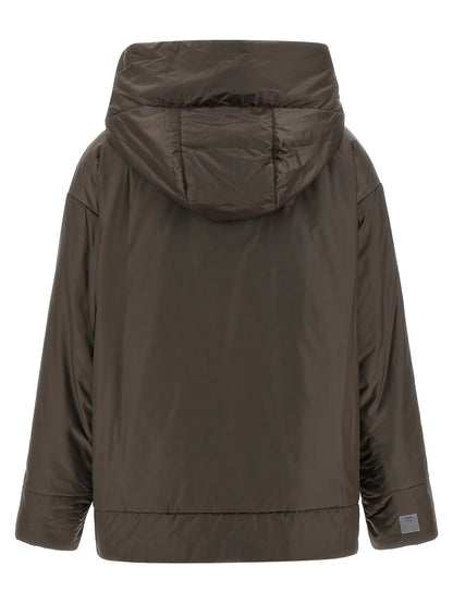 Hooded Windbreaker Jacket by Max Mara for women in polyester canvas brown features an perennial silhouette with a refined hooded neckline and perennial water-resistant, pockets, hooded, insulated & windproof for a sophisticated weather-resistant look.