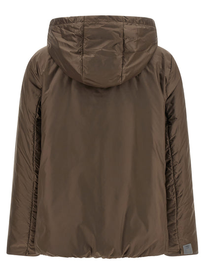 Hooded Overcoat by Max Mara for women in polyester canvas brown features a cosy chic silhouette, artfully detailed with a sophisticated hooded high-neck neckline and premium water-resistant, pockets, hooded & insulated for a cosy chic finish.