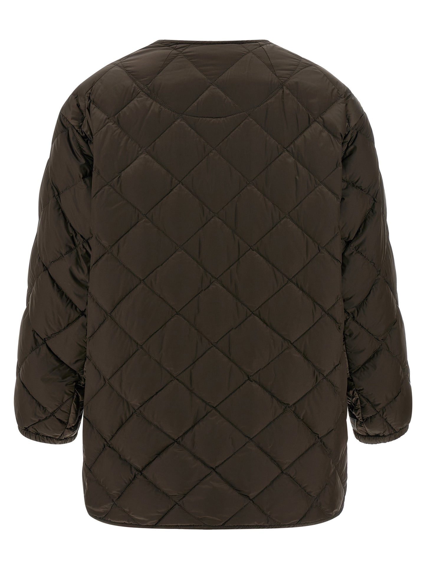 Puffer Jacket by Max Mara for women in polyamide canvas brown & patterned features an on trend silhouette, showcasing refined water-resistant, pockets & insulated and a sophisticated crew neckline for a truly on trend finish.