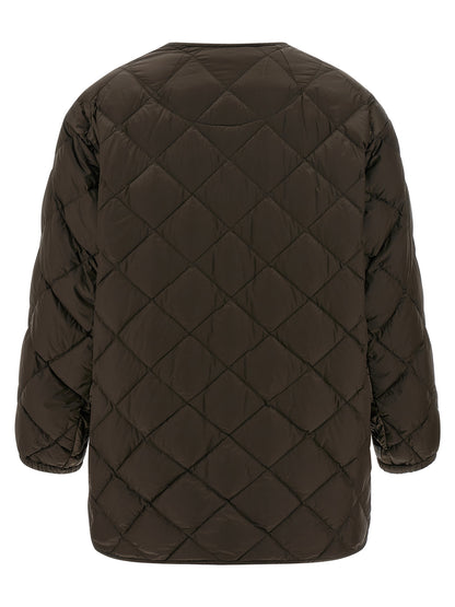 Puffer Jacket by Max Mara for women in polyamide canvas brown & patterned features an on trend silhouette, showcasing refined water-resistant, pockets & insulated and a sophisticated crew neckline for a truly on trend finish.