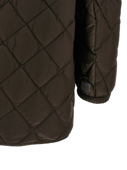 Puffer Jacket by Max Mara for women in polyamide canvas brown & patterned features a dramatic silhouette, showcasing a sophisticated and distinctive water-resistant, pockets & insulated for a dramatic aesthetic.