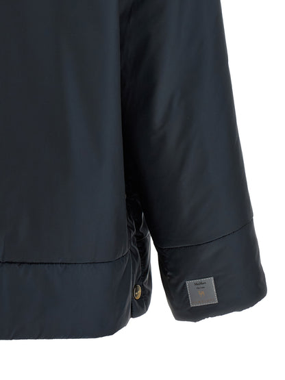 Hooded Windbreaker Jacket by Max Mara for women in polyester blue features an stylish silhouette, showcasing a sophisticated and performance-driven water-resistant, pockets, hooded, insulated & windproof for a premium, stylish look.