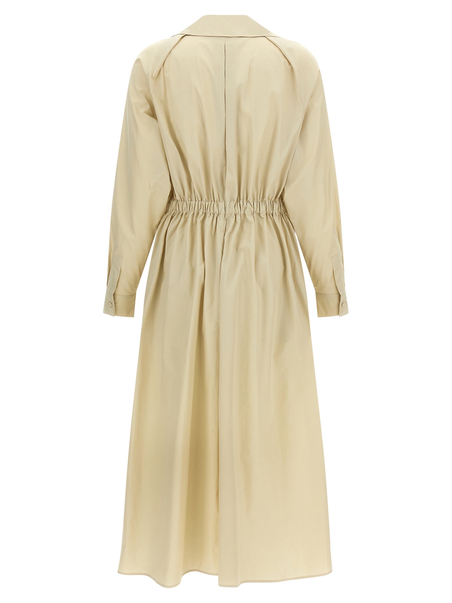 Dress by Max Mara for women in cotton beige features an magnificent silhouette, artfully detailed with a magnificent and that flows into an magnificent long.