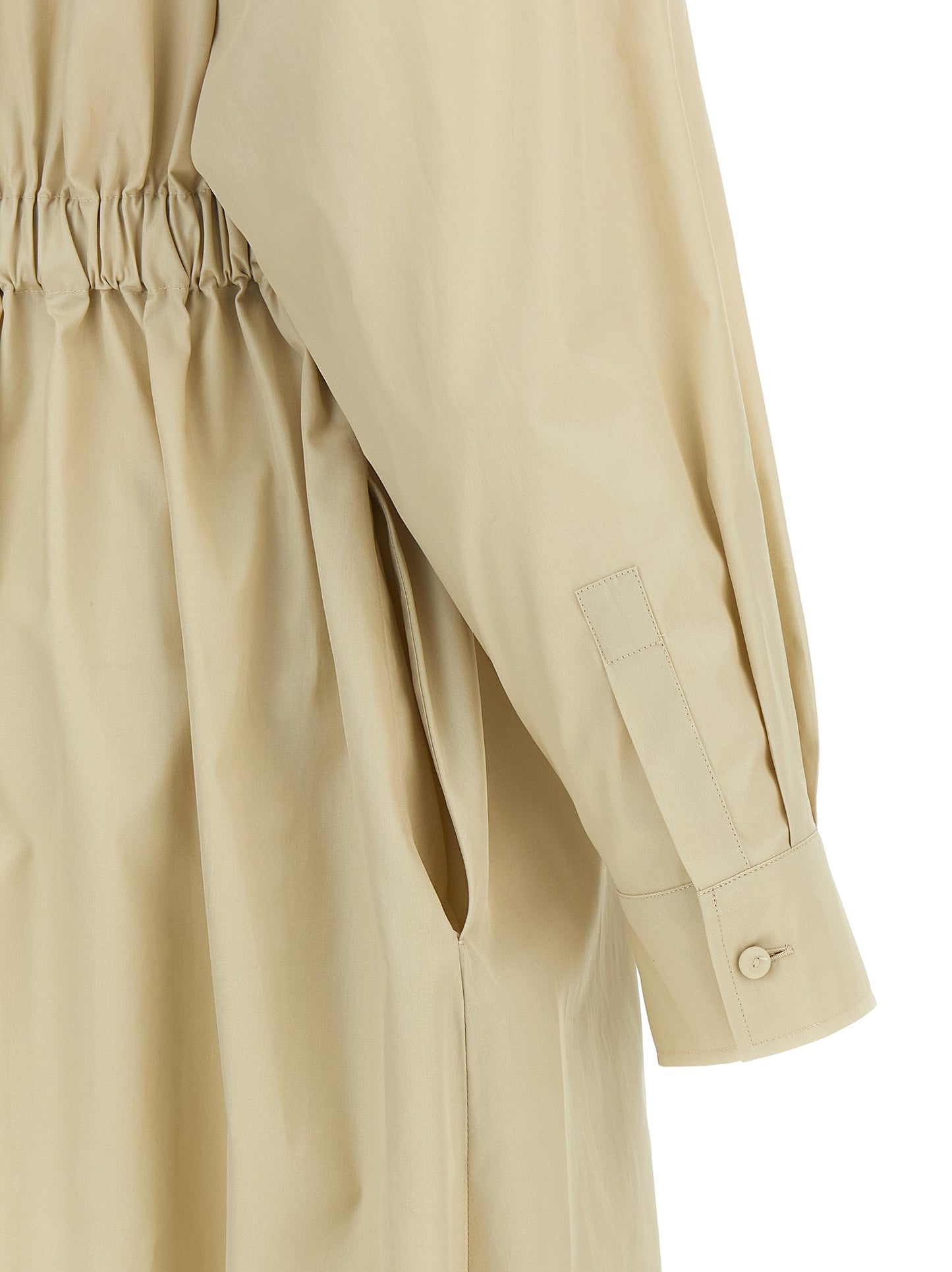 Dress by Max Mara for women in cotton beige features an cute silhouette, detailed with a and that elegantly flows into a cute long.
