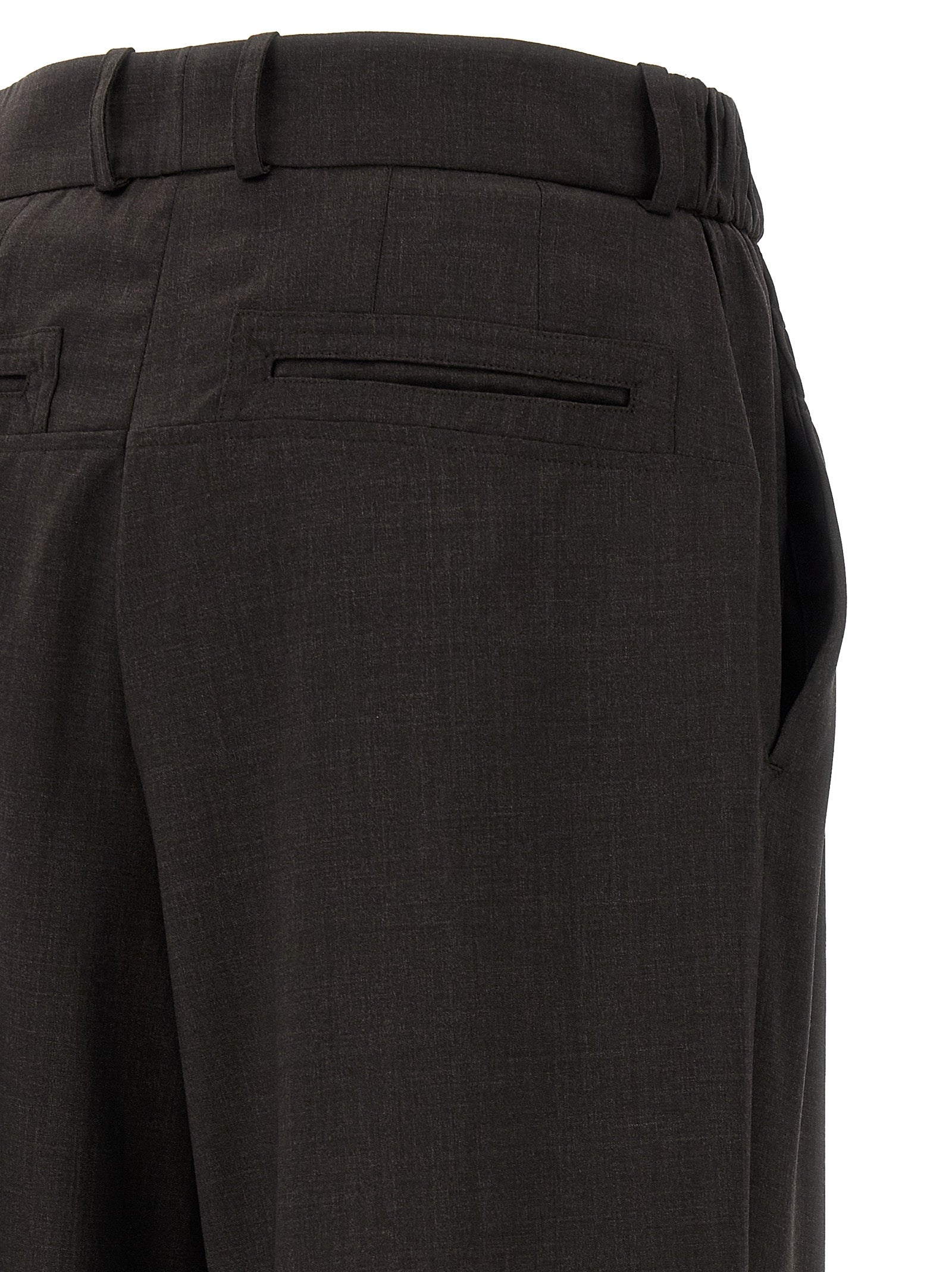 Trousers by Kiko Kostadinov for men in virgin wool brown features an on trend silhouette, showcasing a sophisticated straight & wide with a long and for an on trend finish.