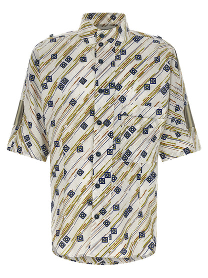 Shirt by Kiko Kostadinov for men in cotton multicolor features an architectural silhouette with a refined and elegant for a architectural look.