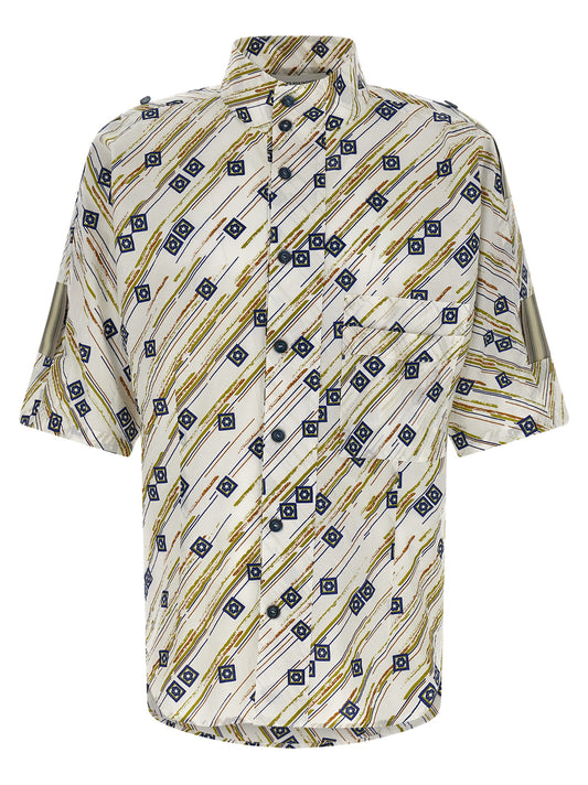 Shirt by Kiko Kostadinov for men in cotton multicolor features an architectural silhouette with a refined and elegant for a architectural look.