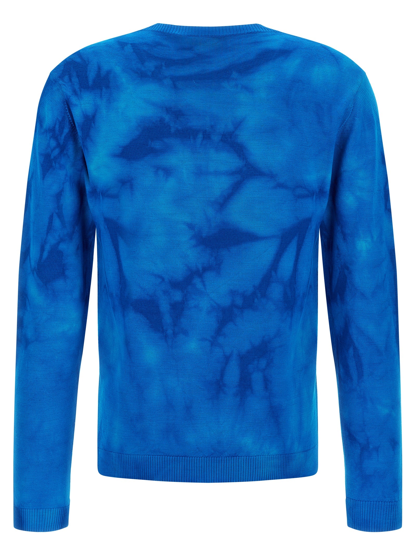 Cardigan by Kiko Kostadinov for men in wool blue, patterned, tie-dye, jacquard & print showcases a captivating silhouette, artfully detailed with a captivating and v-neck neckline for a truly sophisticated captivating look.