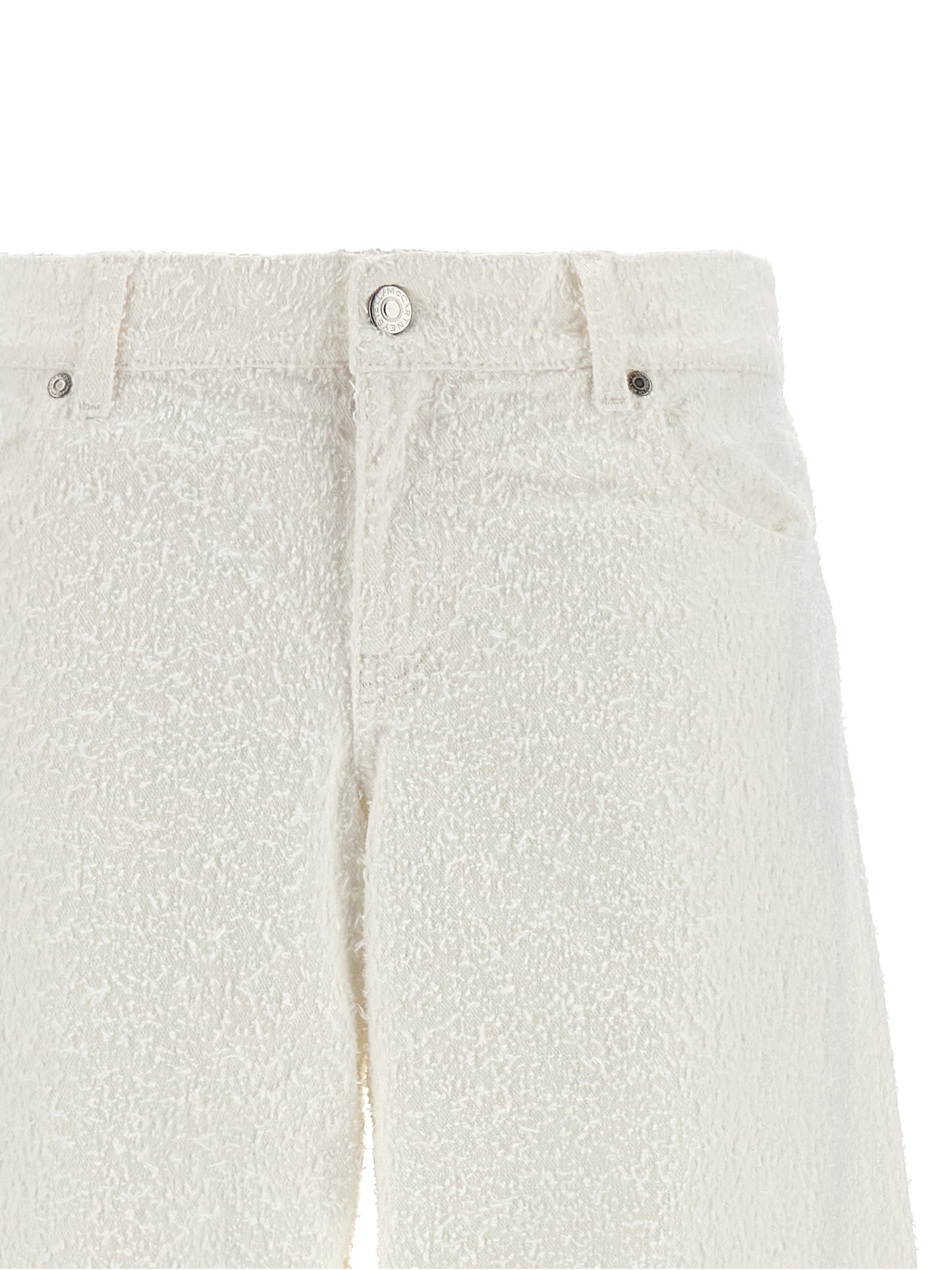 Jeans by Stella McCartney for women in denim cotton white & patterned features an sophisticated and wide with a precise long, creating a sophisticated and sophisticated silhouette.