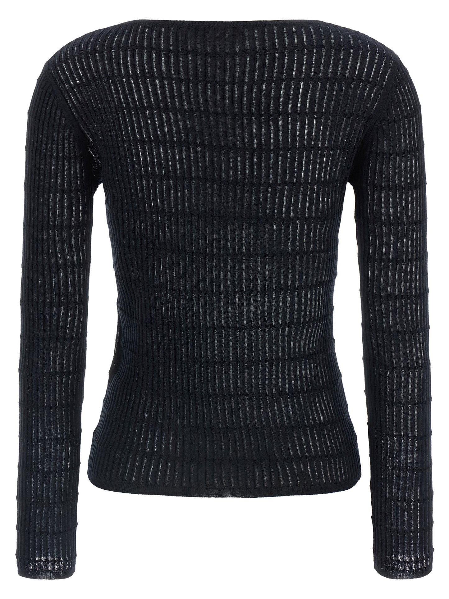 Cardigan by Max Mara for women in wool & silk blue features an crisp silhouette, showcasing a sophisticated boat neckline and detail for a truly crisp finish.