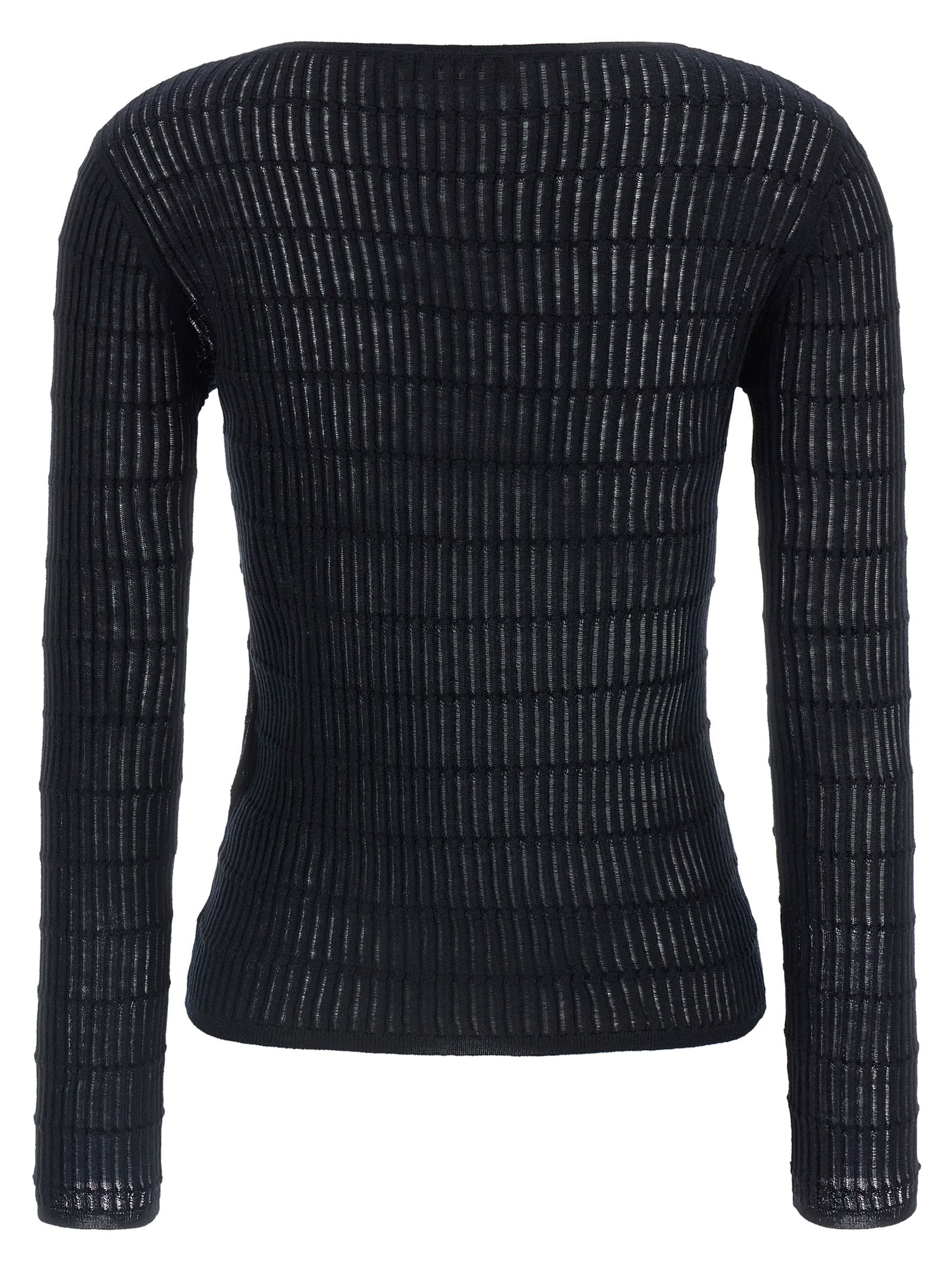 Cardigan by Max Mara for women in wool & silk blue features an crisp silhouette, showcasing a sophisticated boat neckline and detail for a truly crisp finish.