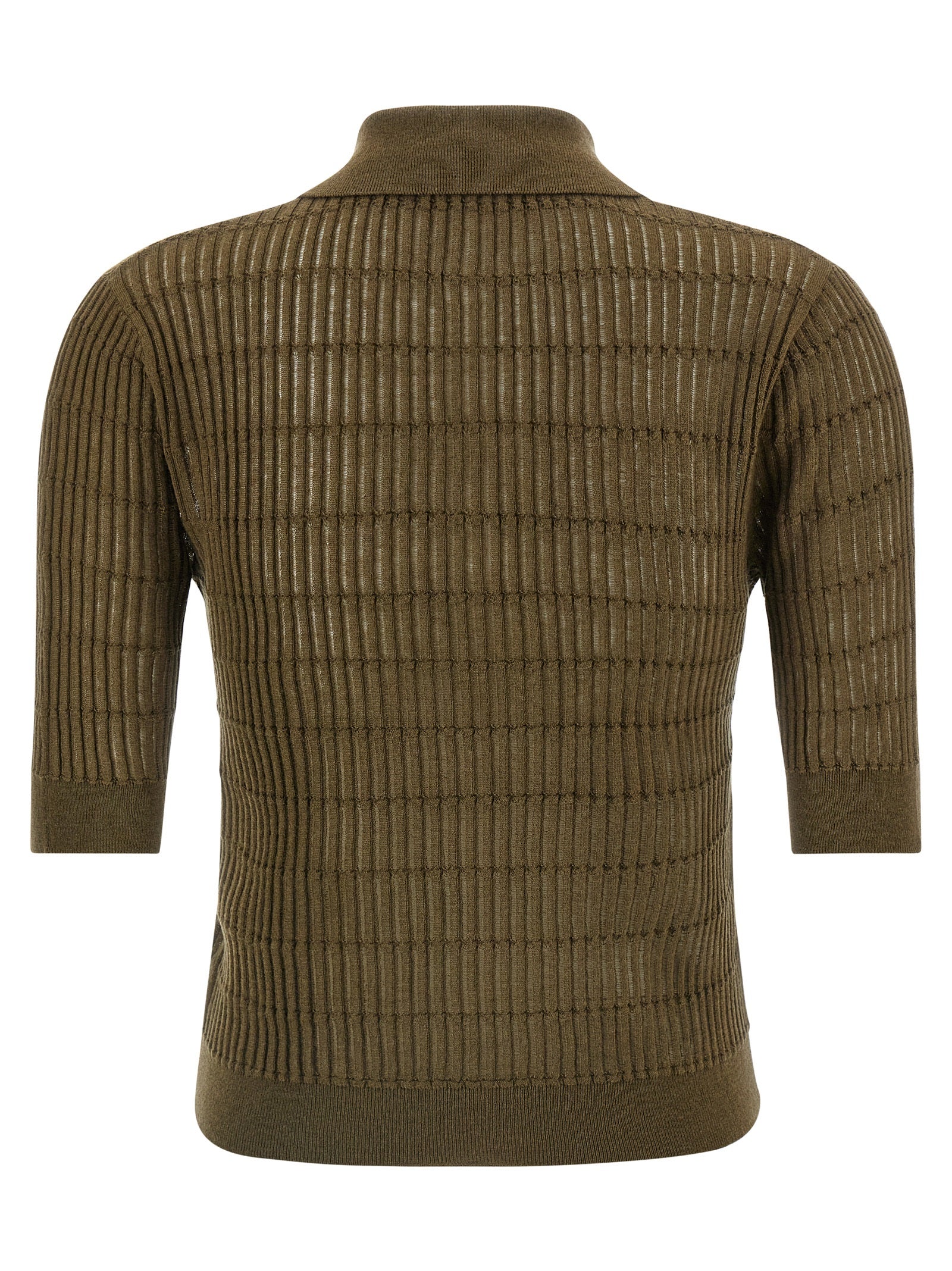 Polo Shirt by Max Mara for women in wool & silk bicolour & green features a eye catching silhouette, showcasing a refined and for a eye catching finish.
