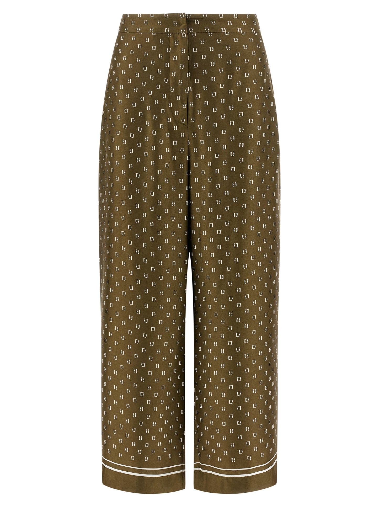 Casual Pants by Max Mara for women in silk twill bicolour, green & print presents a refined pantology silhouette, artfully defined by a refined pantology straight-leg, wide & cropped, cropped, and a sophisticated .