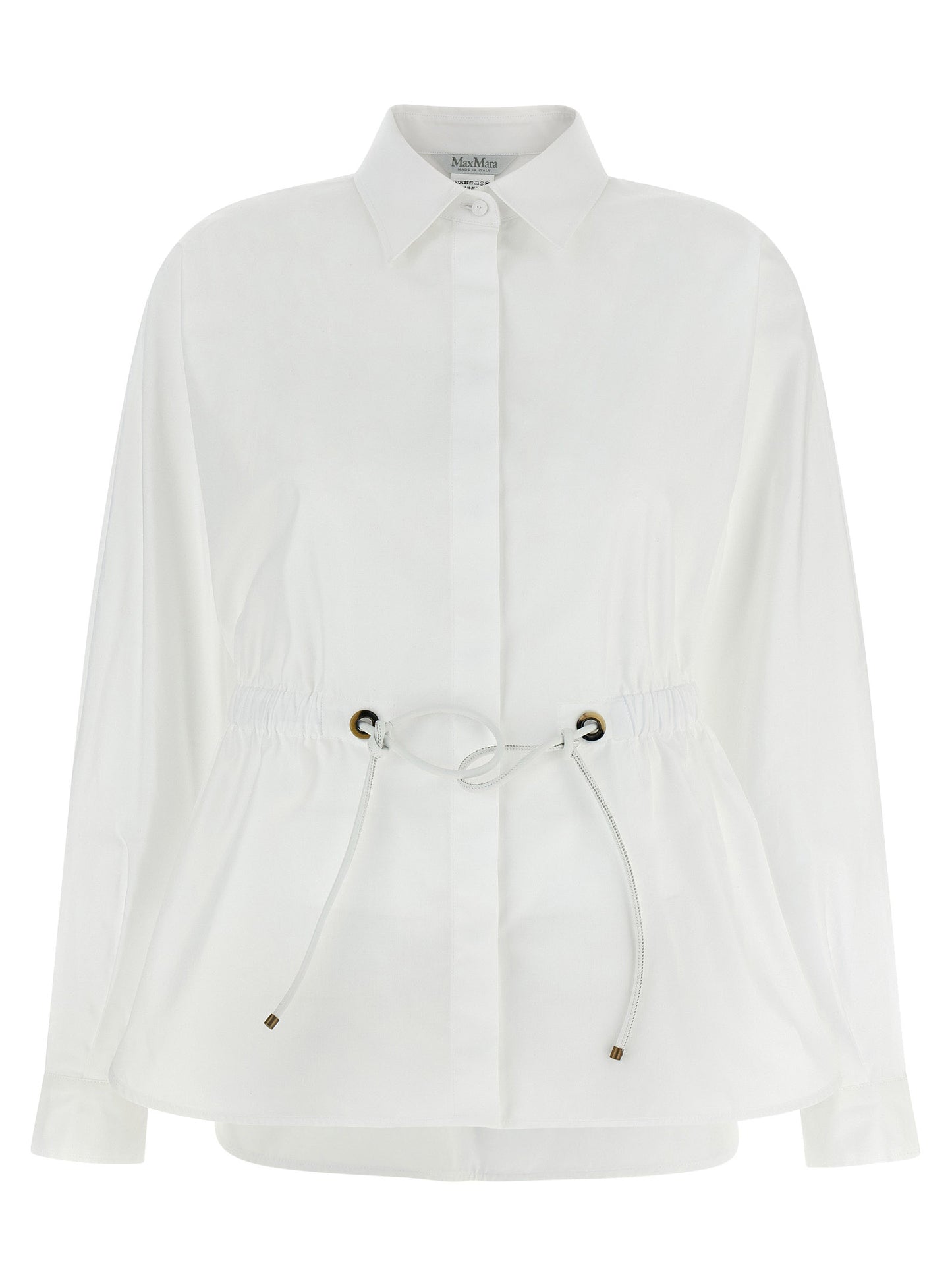 Blouse by Max Mara for women in cotton white showcases a sublime silhouette, artfully detailed with a sublime and for a sophisticated, sublime finish.