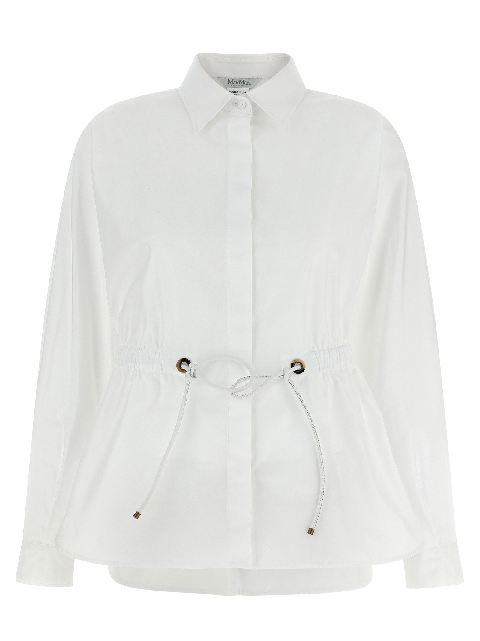 Blouse by Max Mara for women in cotton white showcases a sublime silhouette, artfully detailed with a sublime and for a sophisticated, sublime finish.