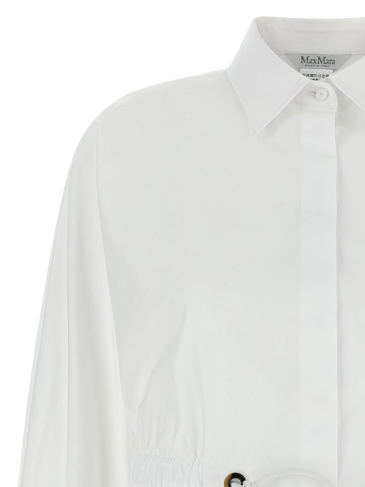 Blouse by Max Mara for women in cotton white presents a discerning silhouette, showcasing a sophisticated and for a truly discerning finish.