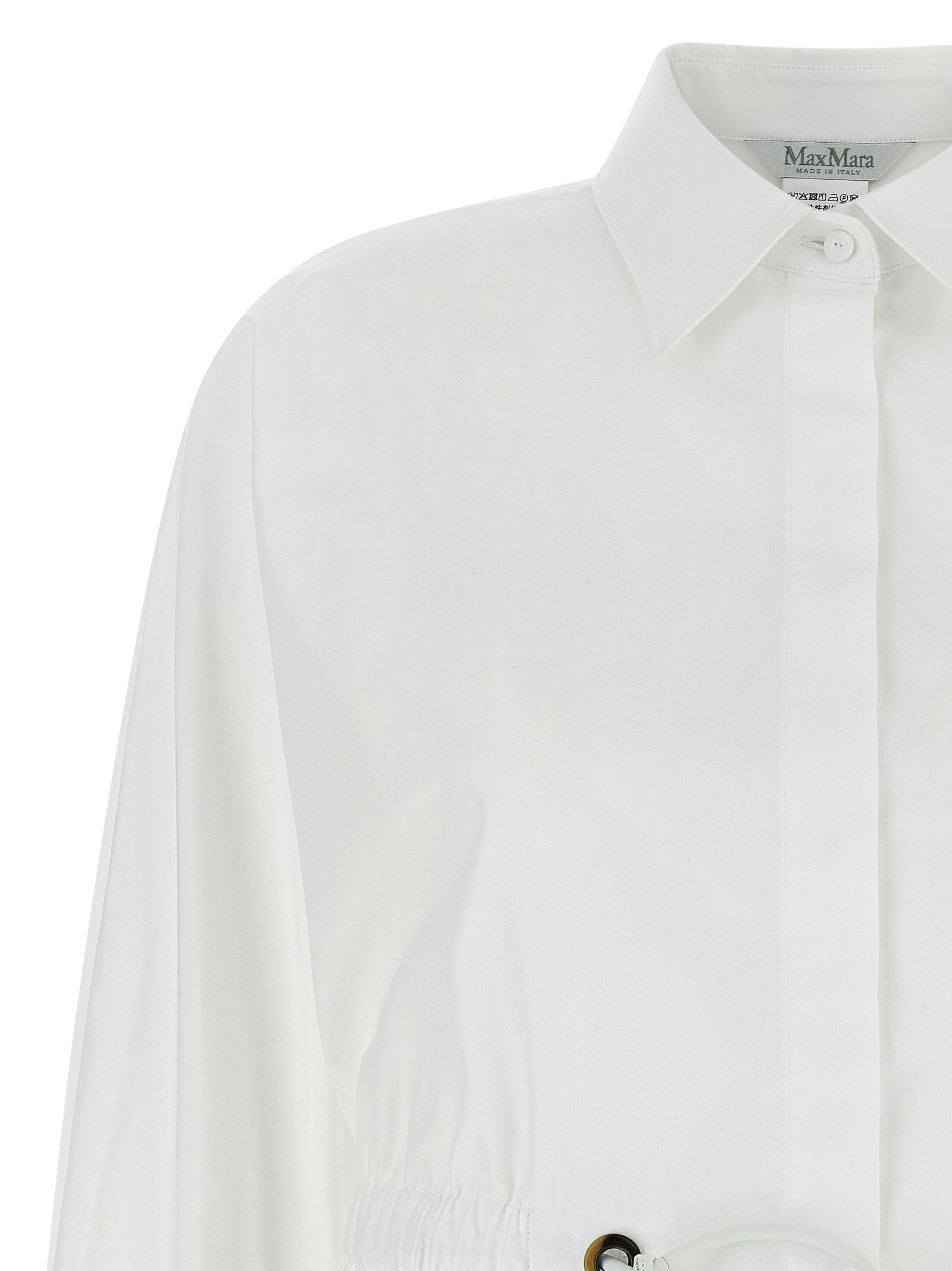 Blouse by Max Mara for women in cotton white presents a discerning silhouette, showcasing a sophisticated and for a truly discerning finish.