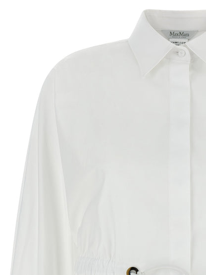 Blouse by Max Mara for women in cotton white presents a discerning silhouette, showcasing a sophisticated and for a truly discerning finish.