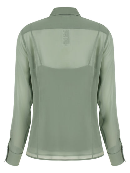 Max Mara Women's Silk Blouse - Bicolour Green Transparent