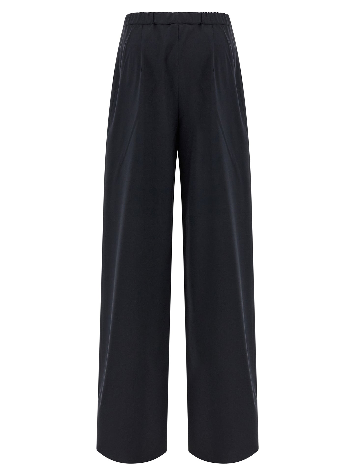 Trousers by Max Mara for women in virgin wool blue features a artisanal silhouette, showcasing a sophisticated wide with a long and for a artisanal finish.