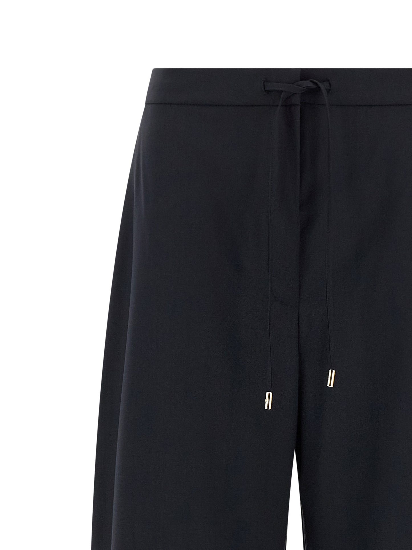 Trousers by Max Mara for women in virgin wool blue features an sartorial silhouette, showcasing a precise wide and long with a sartorial for a refined look.