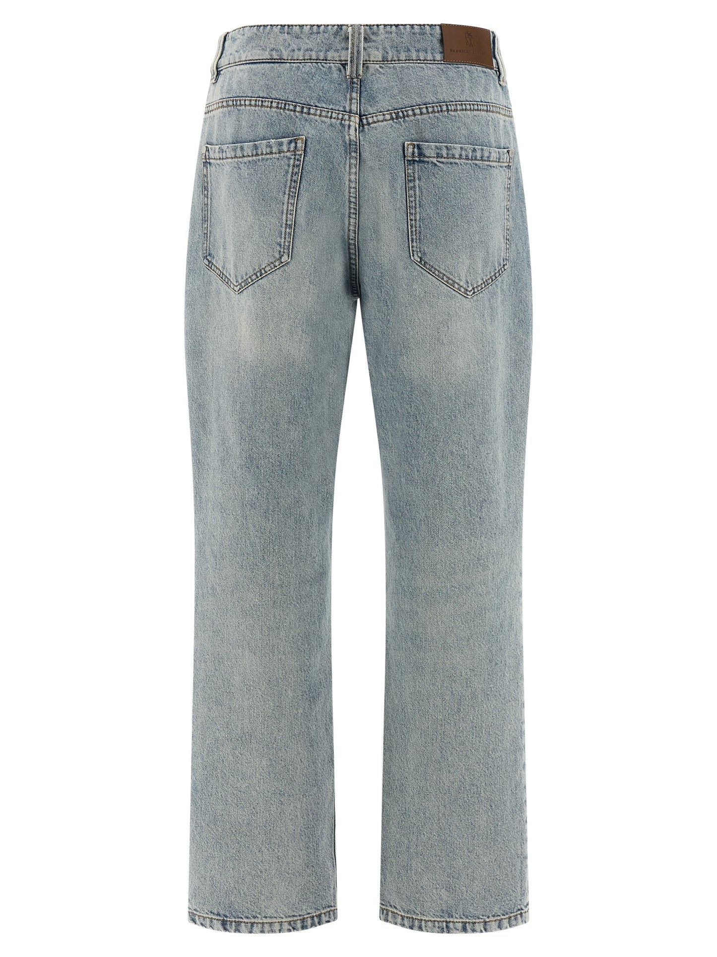 Brunello Cucinelli Monile Women's Straight Leg Relaxed Fit High Rise Cotton Denim Jeans - Light Blue