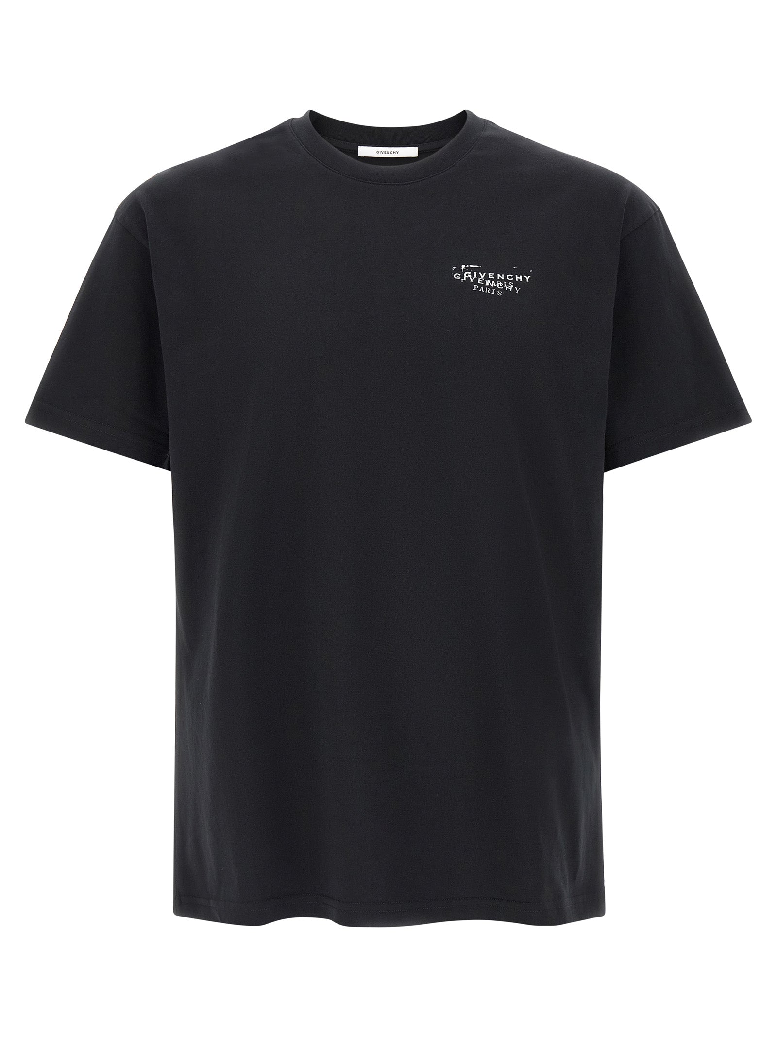 T-Shirt by Givenchy for men in cotton black & print showcases a chic silhouette, artfully detailed with a chic crew neckline and short-sleeve for a chic finish.