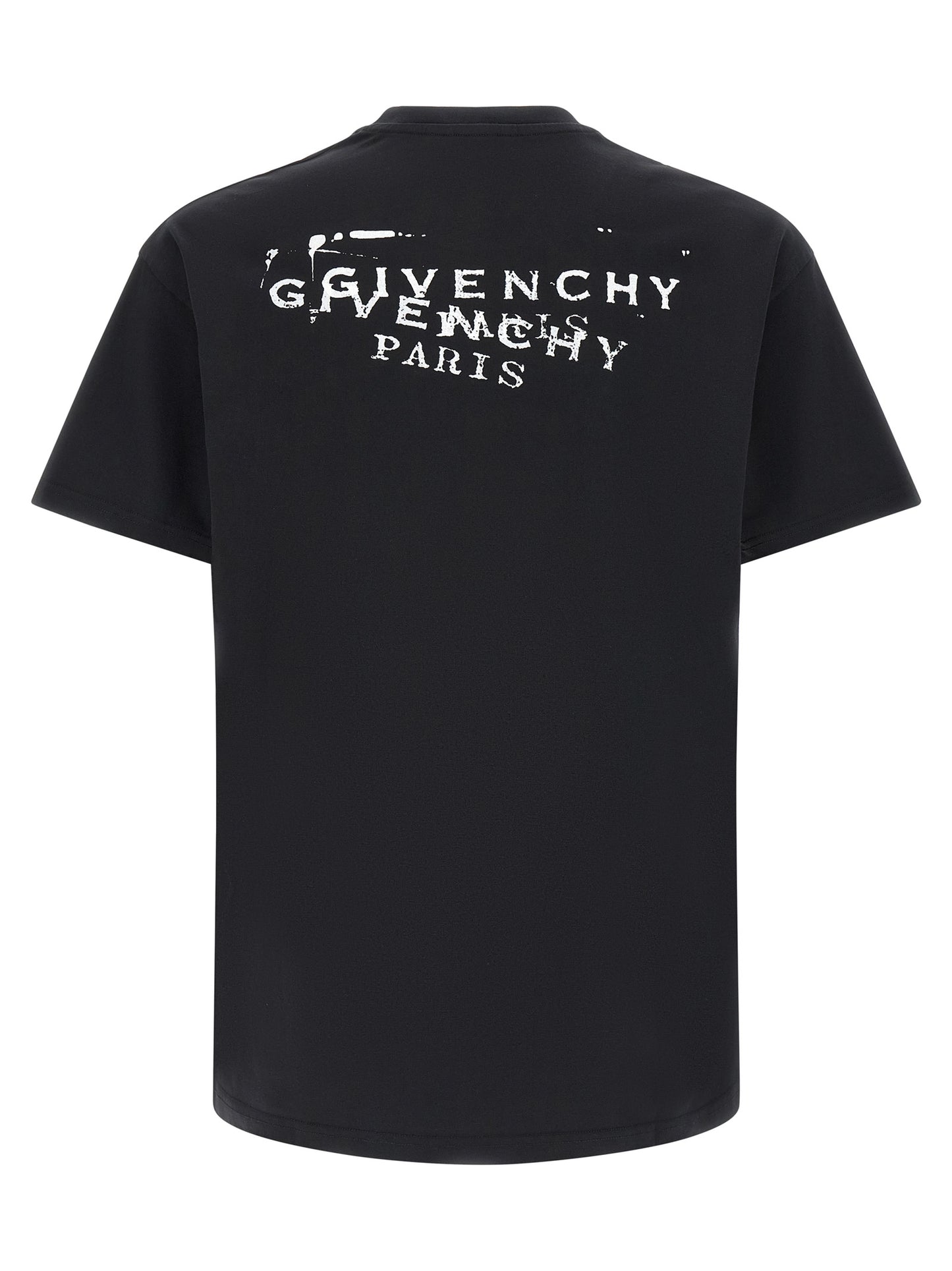 T-Shirt by Givenchy for men in cotton black & print showcases a unassuming silhouette, artfully detailed with a refined crew neckline and unassuming for a sophisticated, contemporary look.