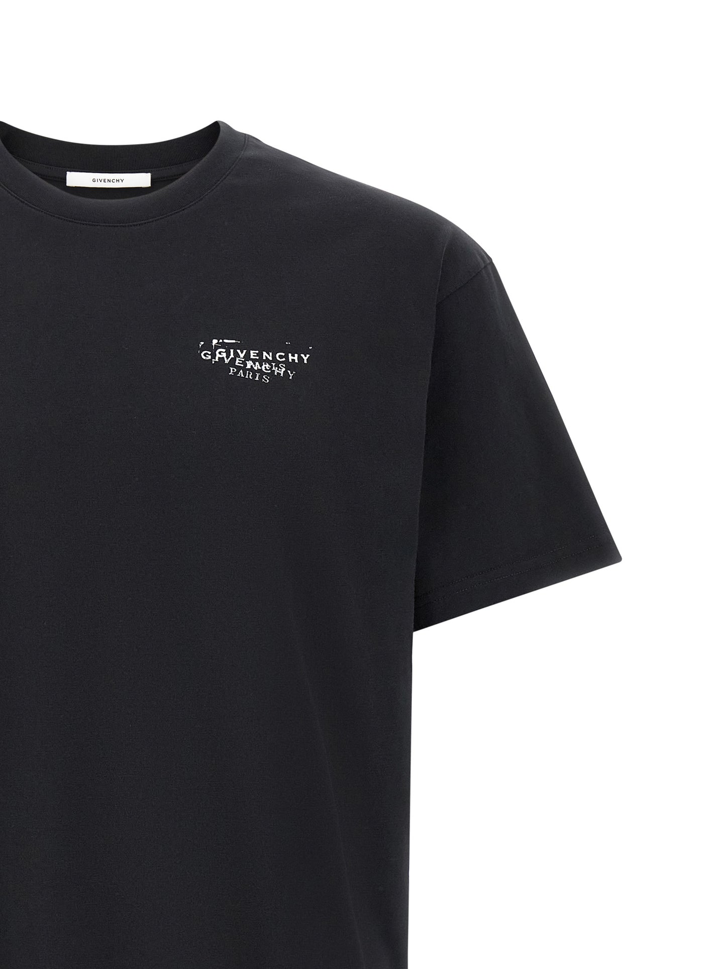 T-Shirt by Givenchy for men in cotton black & print showcases a fashionable silhouette, elegantly detailed with a fashionable and for a sophisticated, high-fashion look.