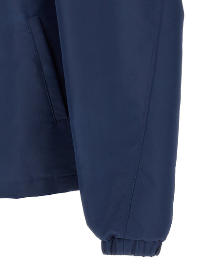 Hooded Windbreaker Jacket by Givenchy for men in polyester blue features an perennial silhouette with a refined and perennial pockets, hooded & windproof for a sophisticated weather-resistant look.