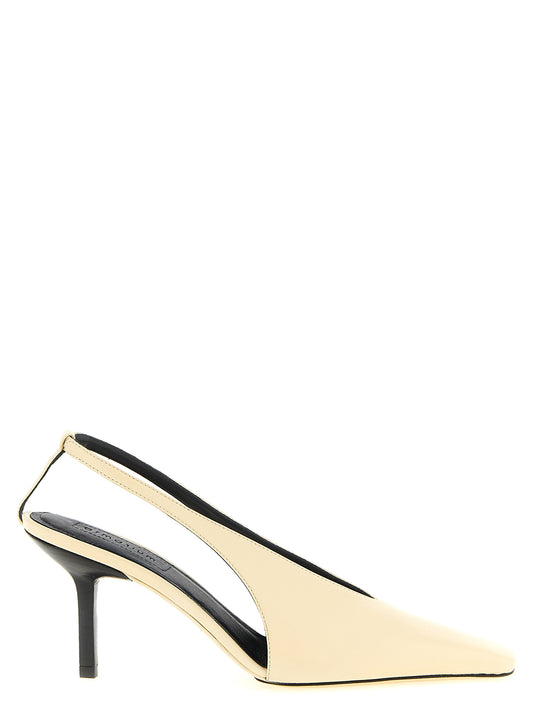 Armarium Women's Nappa Lambskin Leather High-Heel Slingback Pumps Heels - Beige Natural