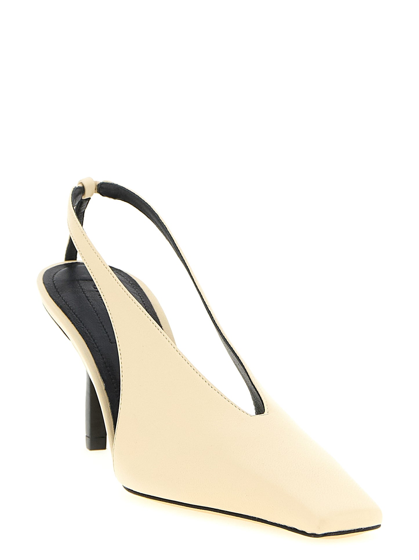 Armarium Women's Nappa Lambskin Leather High-Heel Slingback Pumps Heels - Beige Natural