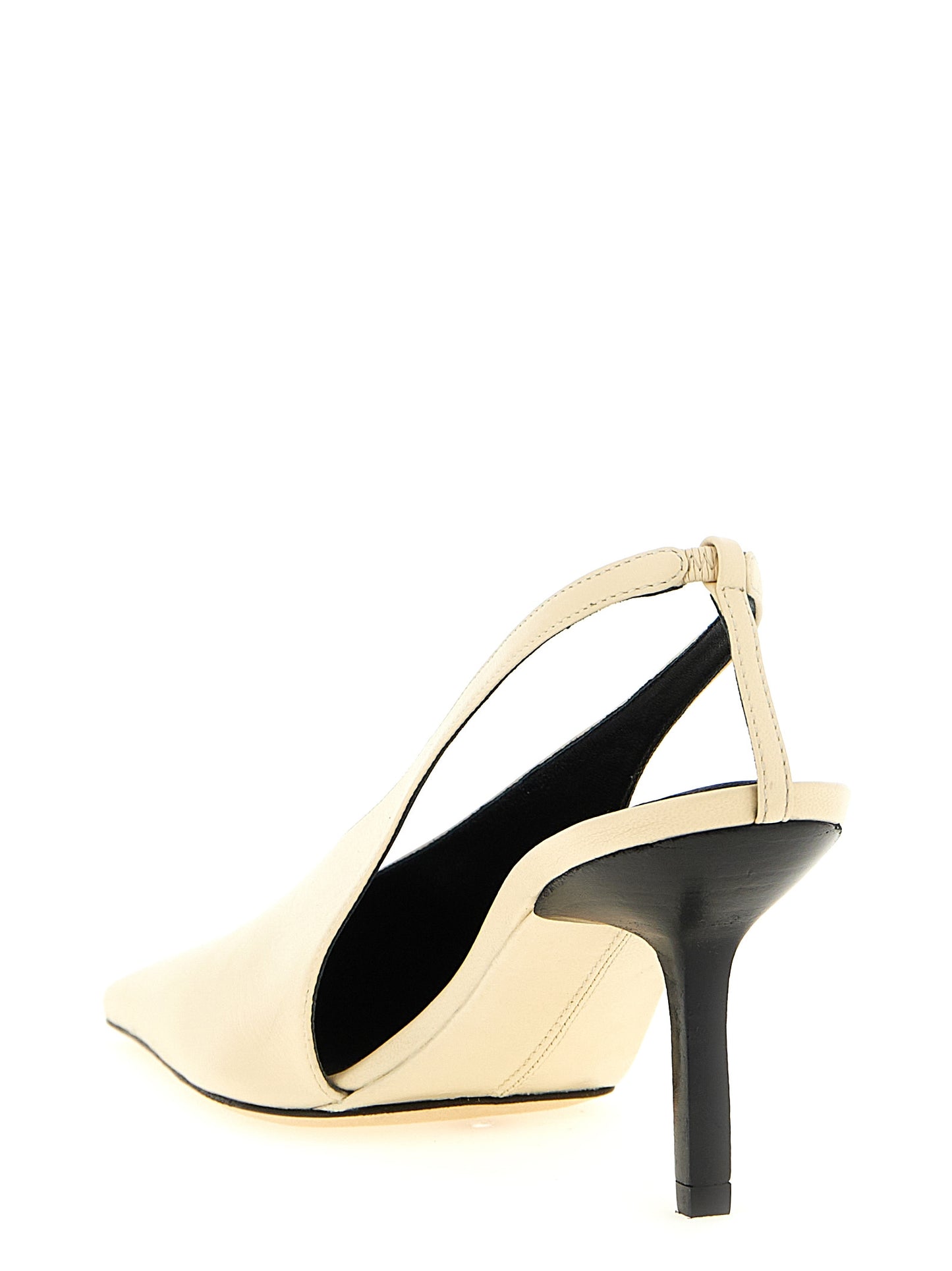 Armarium Women's Nappa Lambskin Leather High-Heel Slingback Pumps Heels - Beige Natural