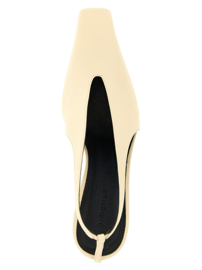 Armarium Women's Nappa Lambskin Leather High-Heel Slingback Pumps Heels - Beige Natural