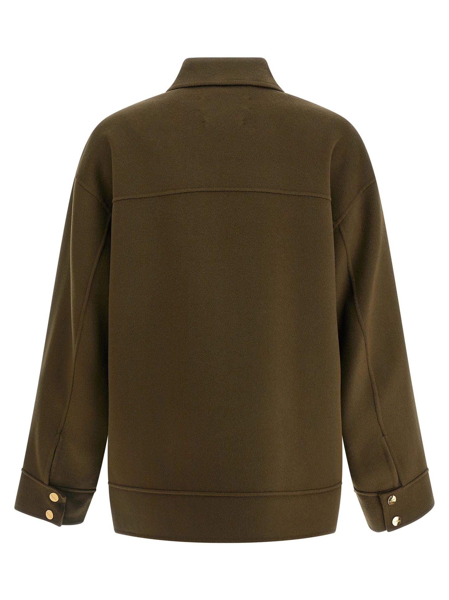 Vest by Max Mara for women in virgin wool & silk bicolour & green features a stylish silhouette, showcasing distinct pockets & insulated and a refined shirt-collar neckline for a truly stylish finish.