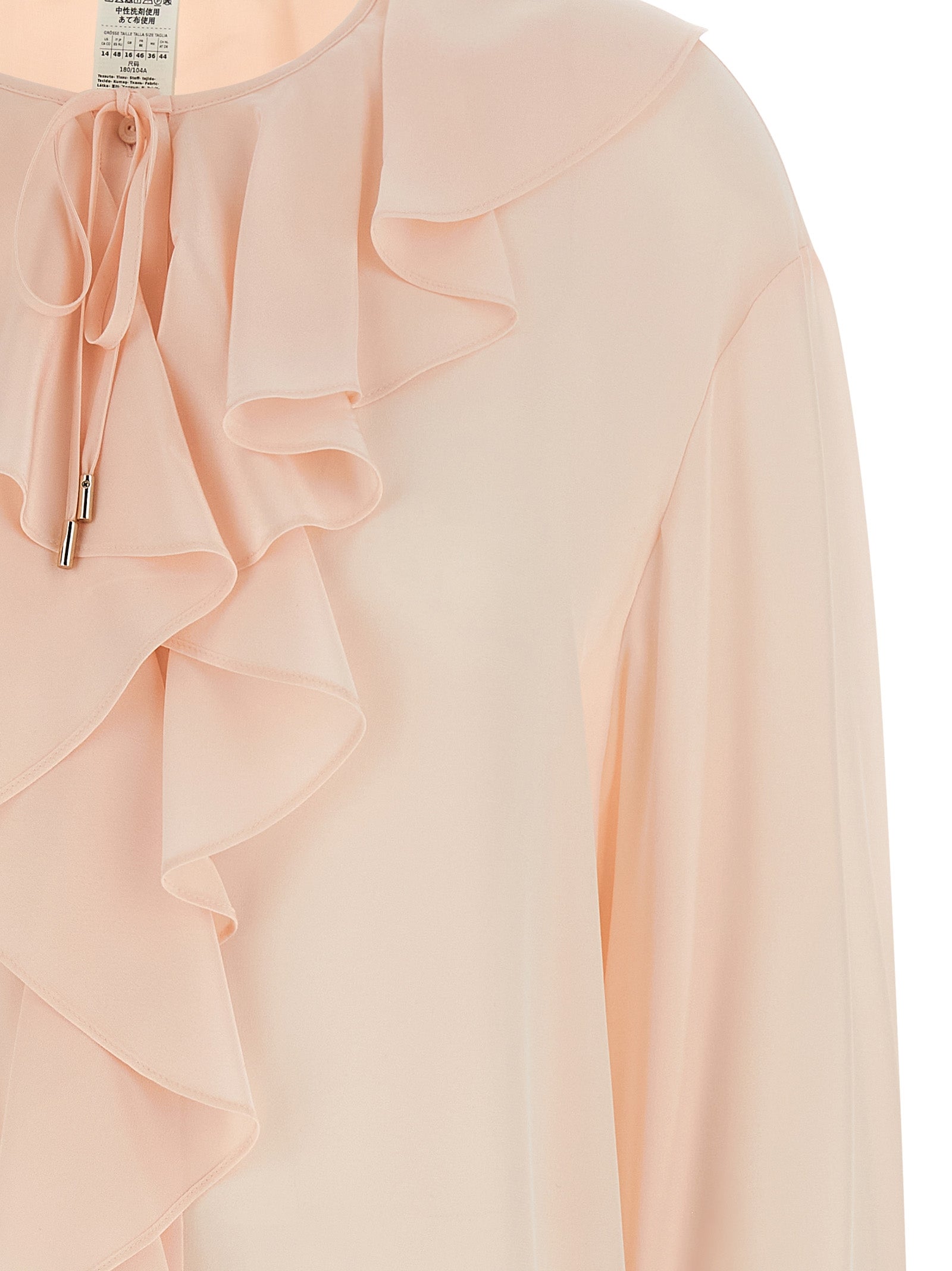 Blouse by Max Mara for women in silk multicolor, pearl, pink & patterned showcases a sublime silhouette, artfully detailed with a sublime crew neckline and for a sophisticated, sublime finish.