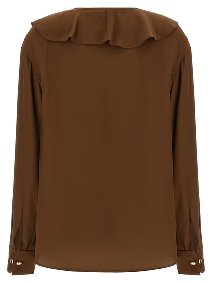 Max Mara Brown Silk Blouse