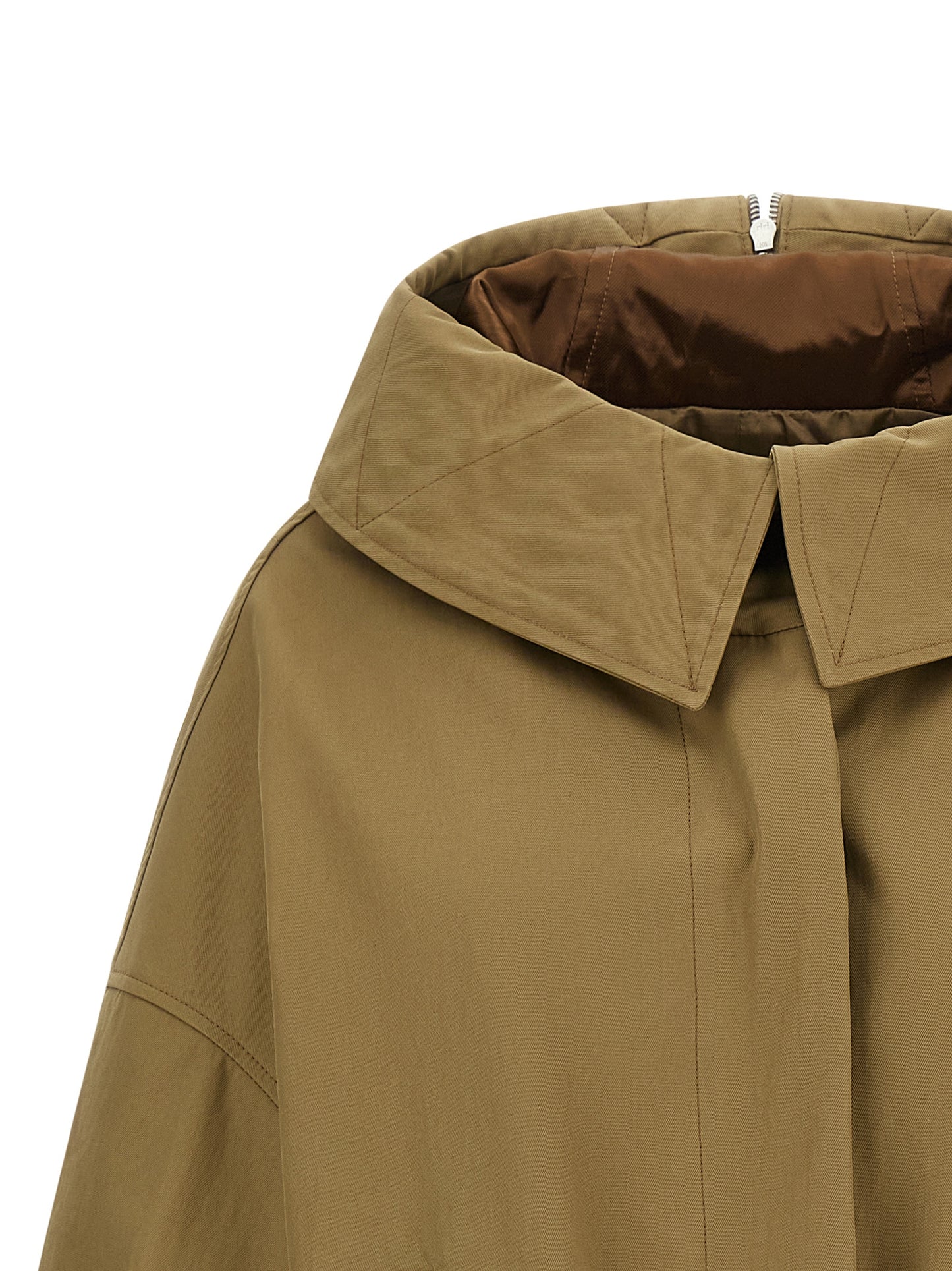 Windbreaker Jacket by Dries Van Noten for women in satin cotton canvas beige features an perennial silhouette with a refined and perennial windproof for a sophisticated weather-resistant look.