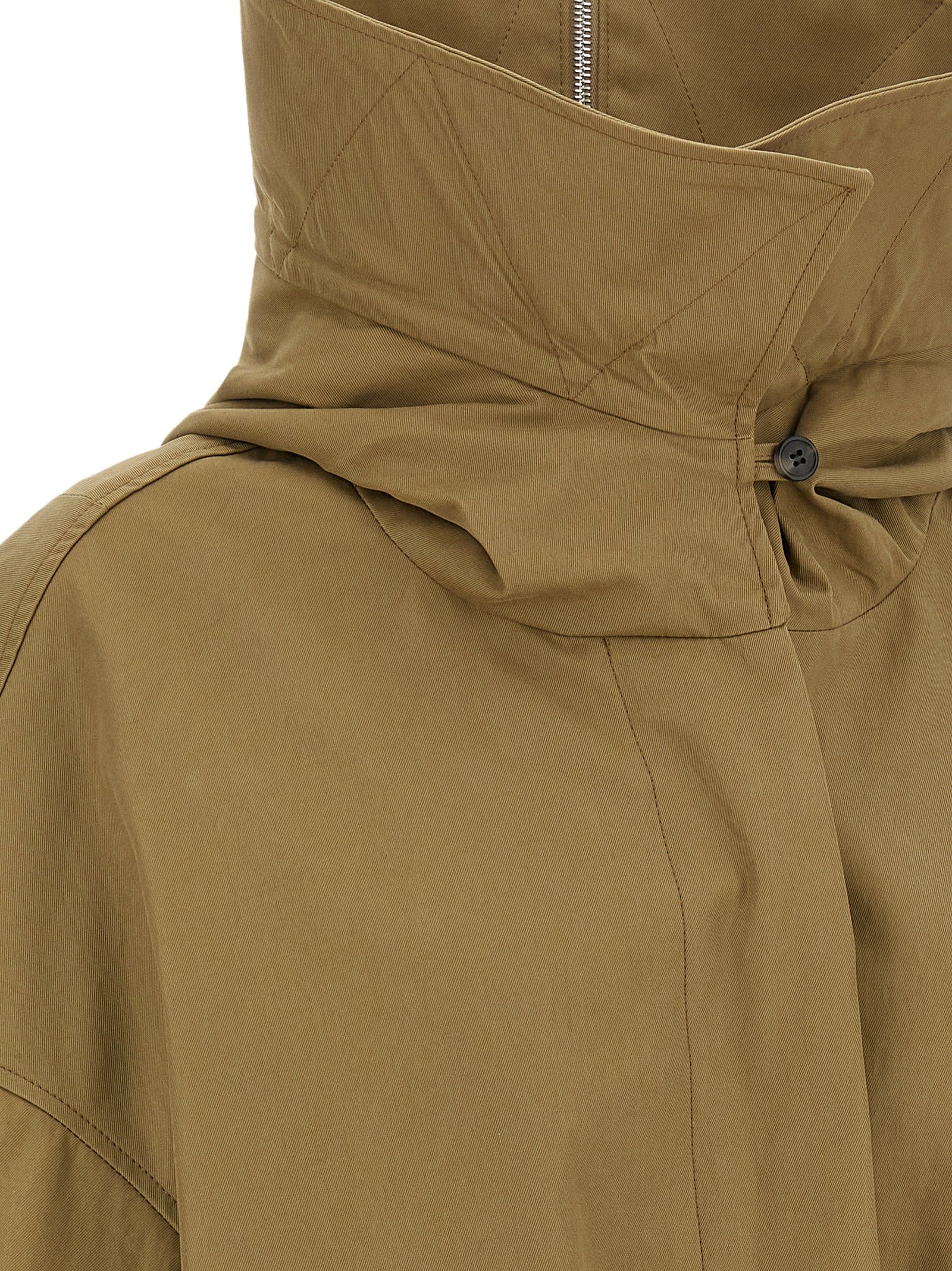 Windbreaker Jacket by Dries Van Noten for women in satin cotton canvas beige features an magnificent silhouette, showcasing the sophisticated and functional windproof for a premium, magnificent look.
