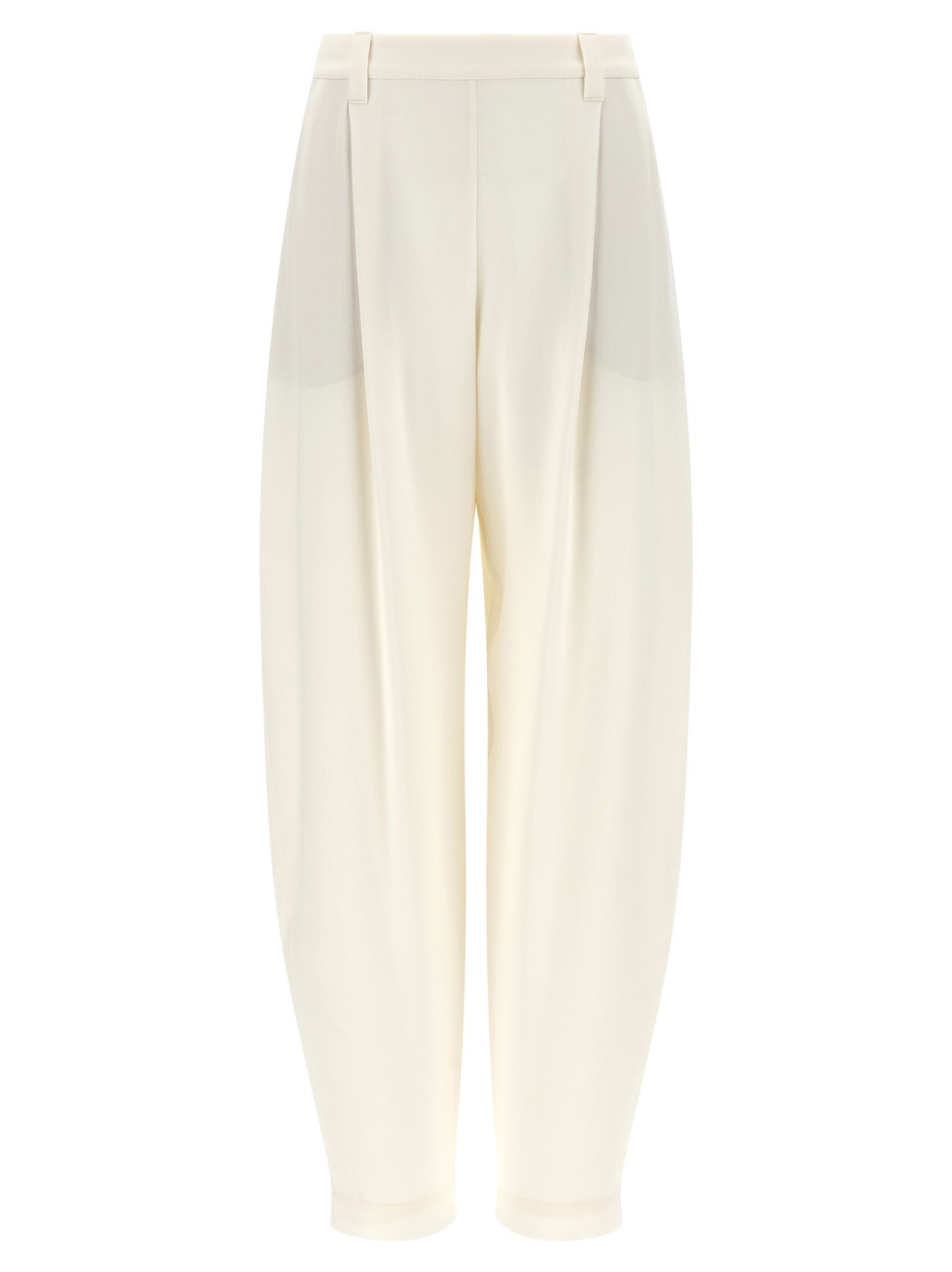 Casual Pants by Brunello Cucinelli for women in viscose linen twill beige features an sophisticated and straight & relaxed-fit with a precise long, creating a sophisticated and sophisticated silhouette.
