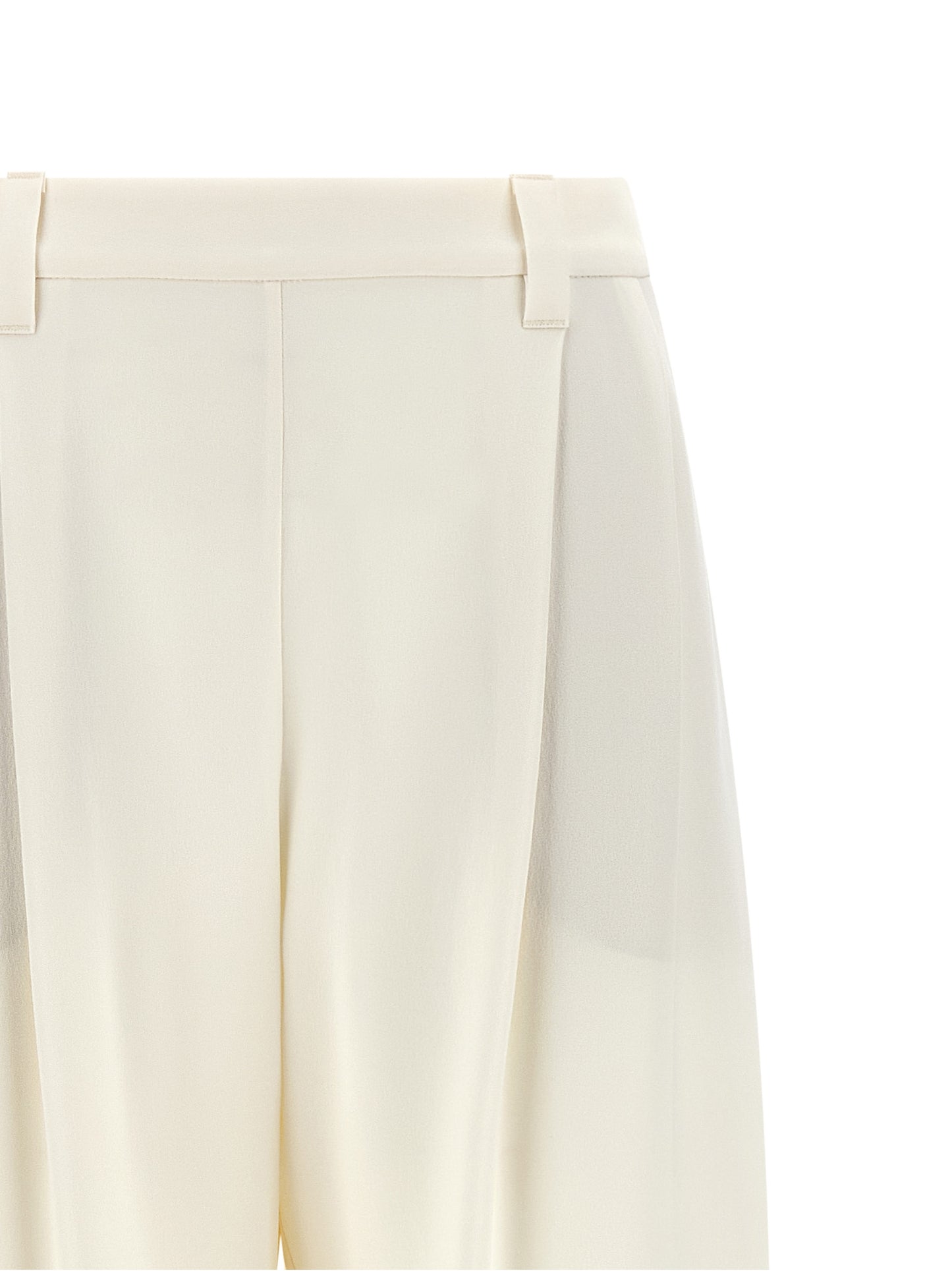 Casual Pants by Brunello Cucinelli for women in viscose linen twill beige features a polished silhouette with a polished straight & relaxed-fit, reaching a polished long and finished with a polished .