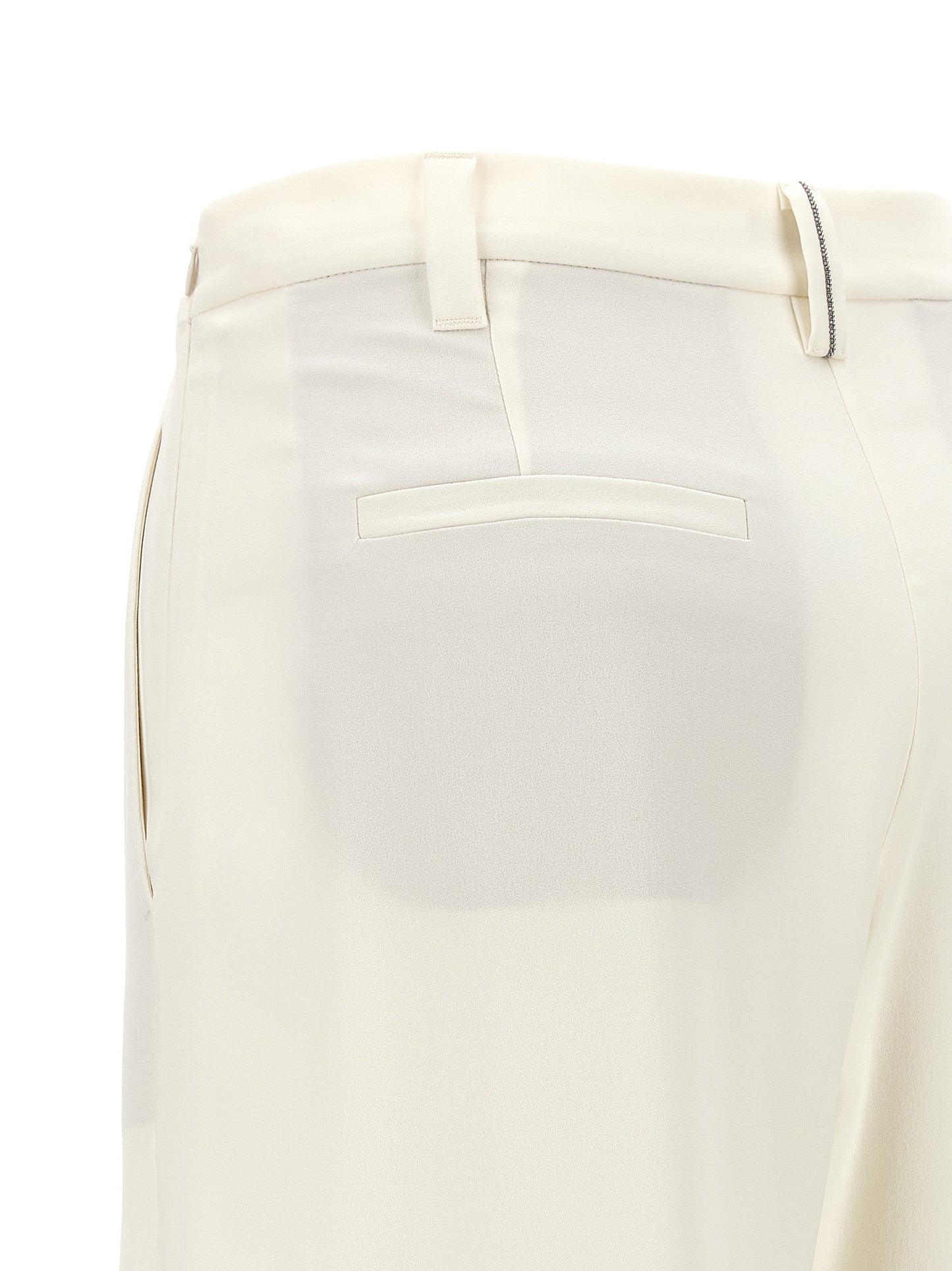 Casual Pants by Brunello Cucinelli for women in viscose linen twill beige presents a refined pantology silhouette, artfully defined by a refined pantology straight & relaxed-fit, long, and a sophisticated .