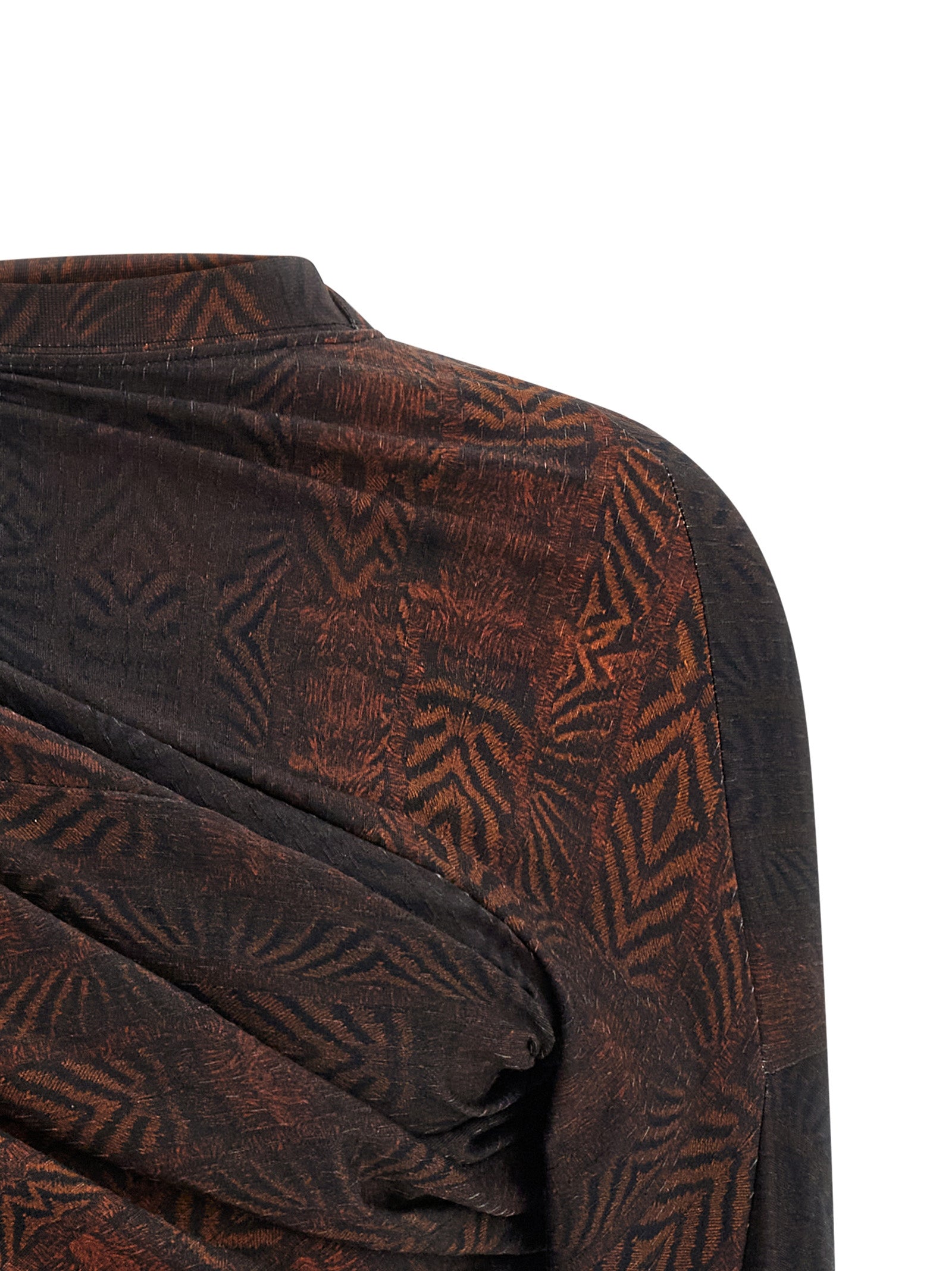 Shirt by Kiko Kostadinov for women in cotton & feathers brown, patterned & print showcases a sublime silhouette, artfully detailed with a sublime round neckline and for a sophisticated, sublime finish.