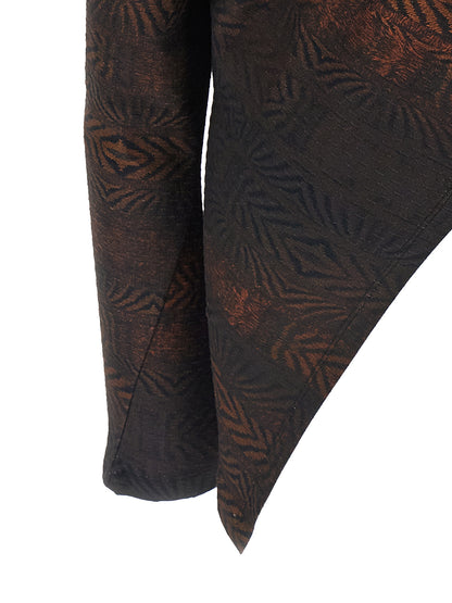 Shirt by Kiko Kostadinov for women in cotton & feathers brown, patterned & print features an architectural silhouette with a refined and elegant for a architectural look.