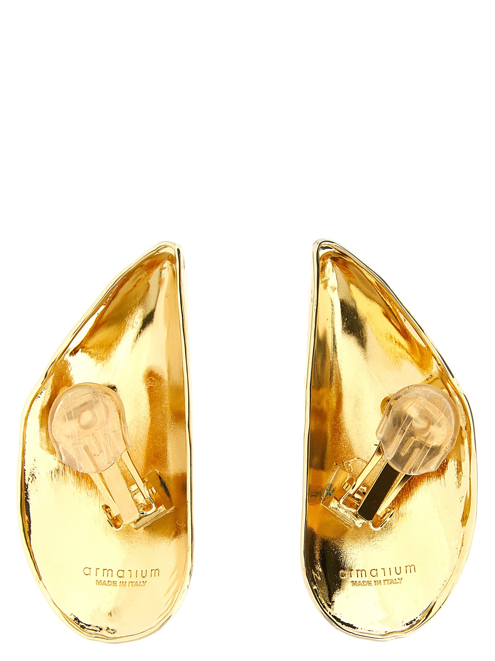 Earrings by Armarium for women in cotton gold showcases a artisanal silhouette, artfully capturing the essence of Women's Gold Brass Earrings with its exquisite .