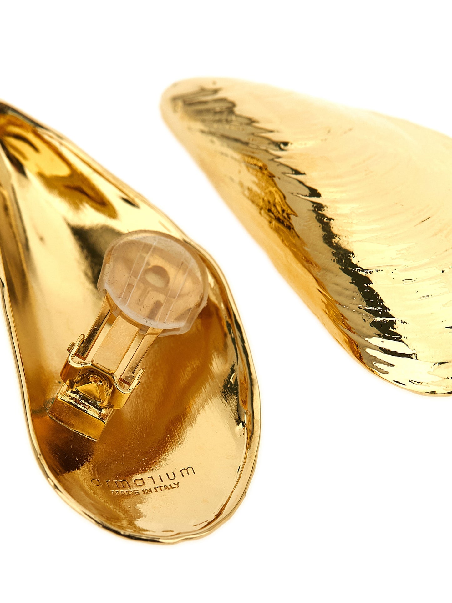 Earrings by Armarium for women in cotton gold showcases a artisanal silhouette, artfully capturing the essence of Women's Gold Brass Earrings with its exquisite .
