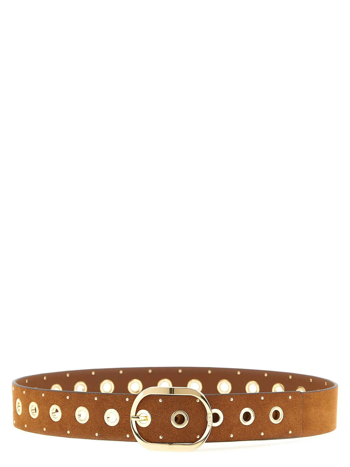 Belt by PINKO for women in suede lamb leather brown features an distinguished design, perfectly showcasing the sophisticated craftsmanship of this distinguished Suede Lamb Leather Belt.